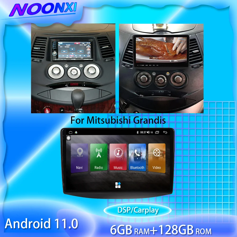 

For Mitsubishi Grandis 128G Android11 Car Radio Stereo Car Multimedia Player GPS Navigation Tape Recorder Auto Radio DVD Head Un