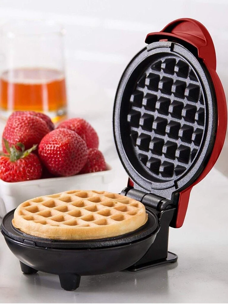 Kitchen Easy Clean Mini Waffle Maker Non-Stick Coated Plates Automatic temperature Household Electric Waffle Breakfast Machine