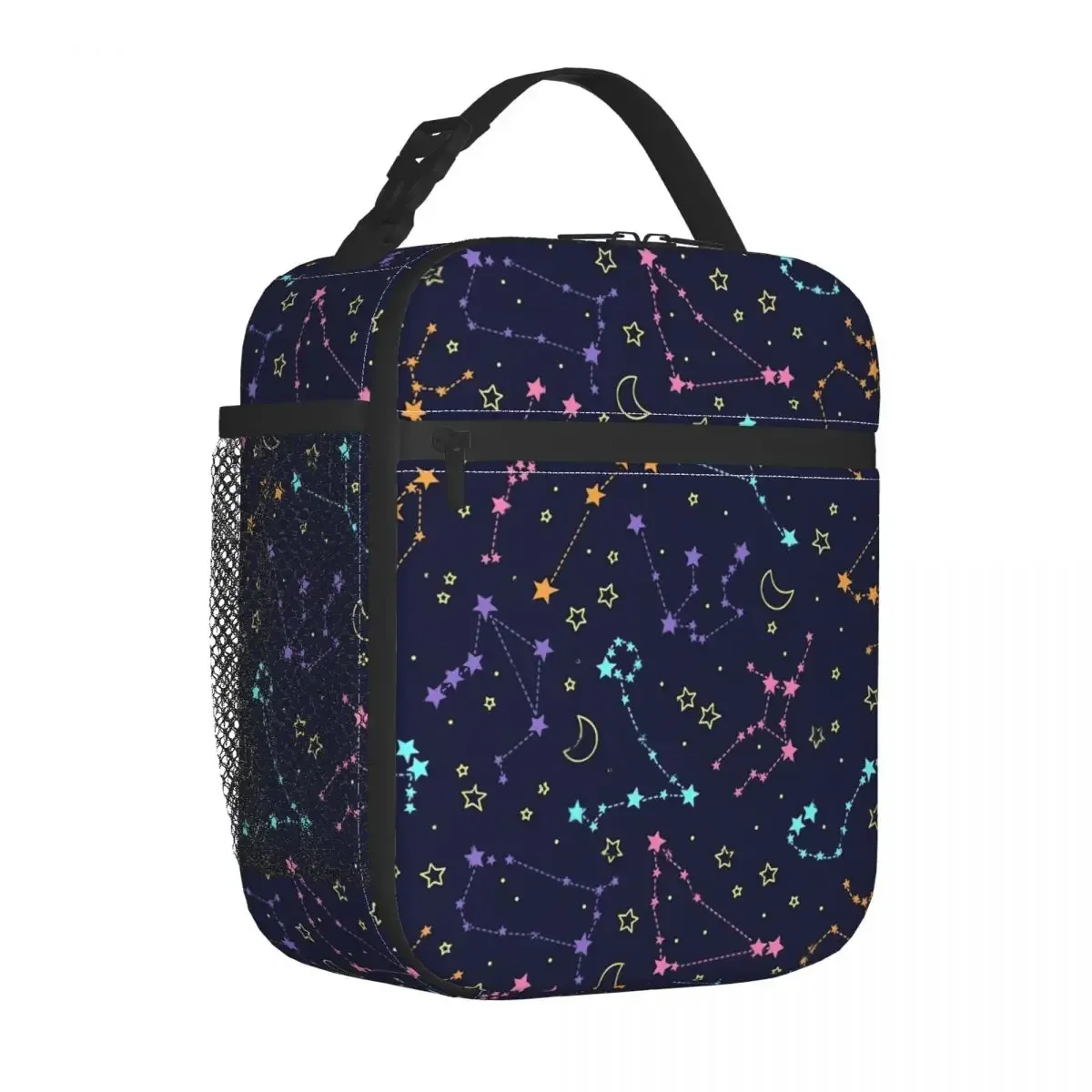 Space Galaxy Lunch Bag For Children Night Star And Moon Lunch Box Outdoor Picnic Convenient Tote Food Bags Oxford Cooler Bag