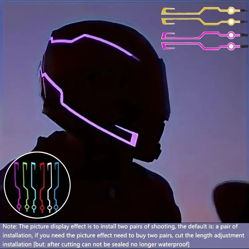 Upgraded new helmet LED warning light waterproof light strip sticker cold light four in one night riding accessory warning light