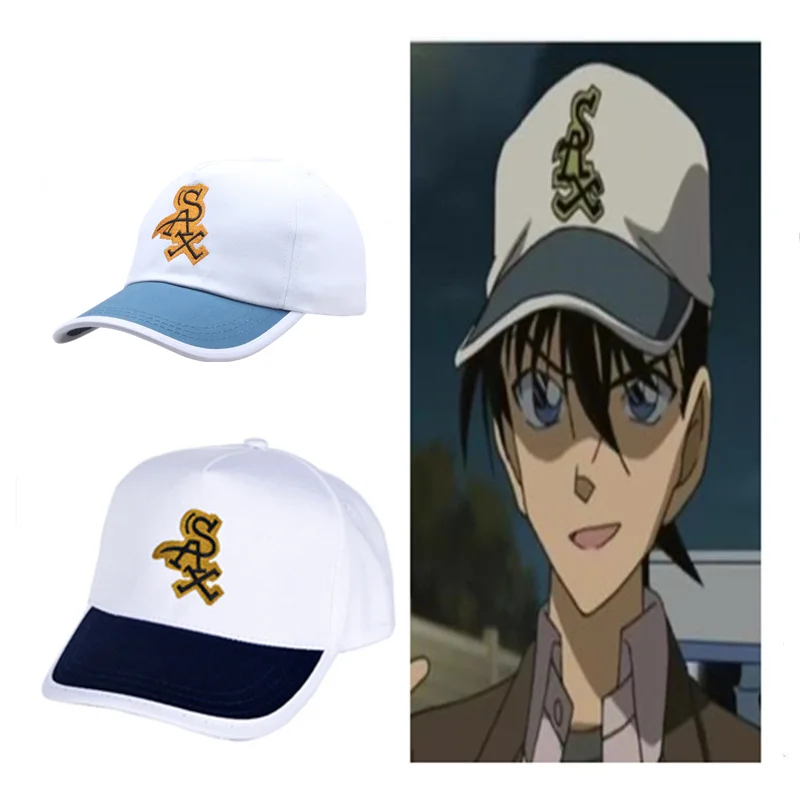 Detective Conan-gorra de béisbol bordada para niño, sombrero de Cosplay de Hattori Heiji cerrado, accesorio ajustable