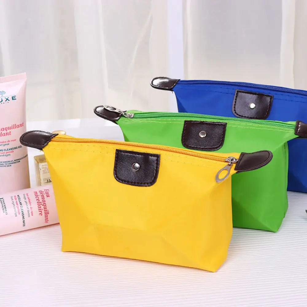 No-logo candy-colored dumpling-shaped cosmetic bag, dumpling bag, foldable waterproof cosmetic and toiletry bag