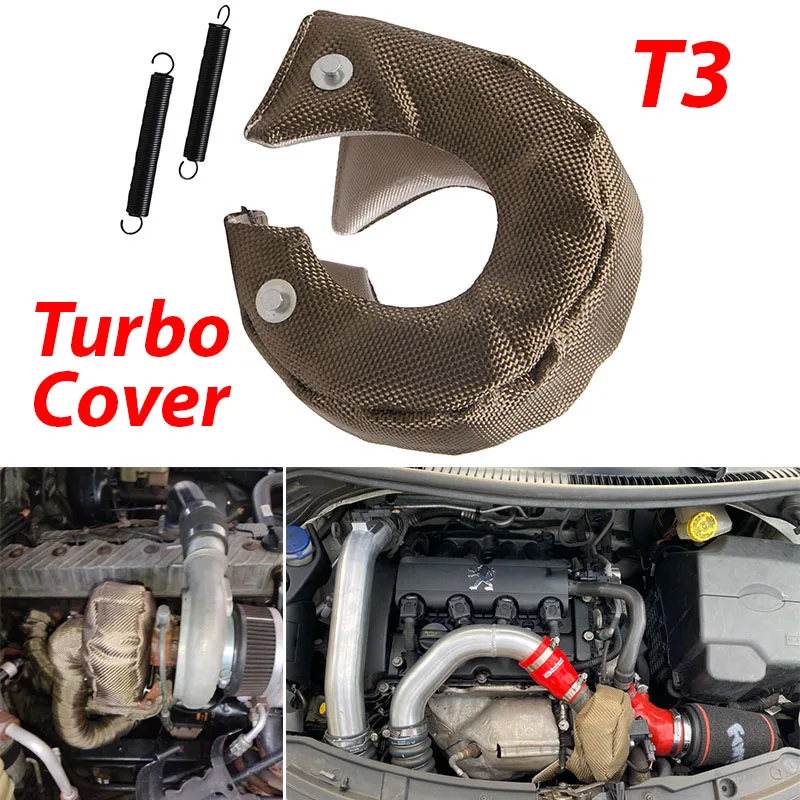 Car T3 Turbo Cover Turbo Charger Thermal Heat Shield Cover Wrap with Fastener Spring Turbo Chargers Protection Car Accessories