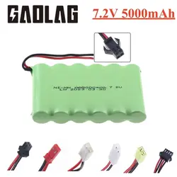 NI-MH 7.2v 5000mah AA rechargeable battery For Remote control electric toy boat car truck 7.2 V mah nimh battery SM/TAMIYA PLUG