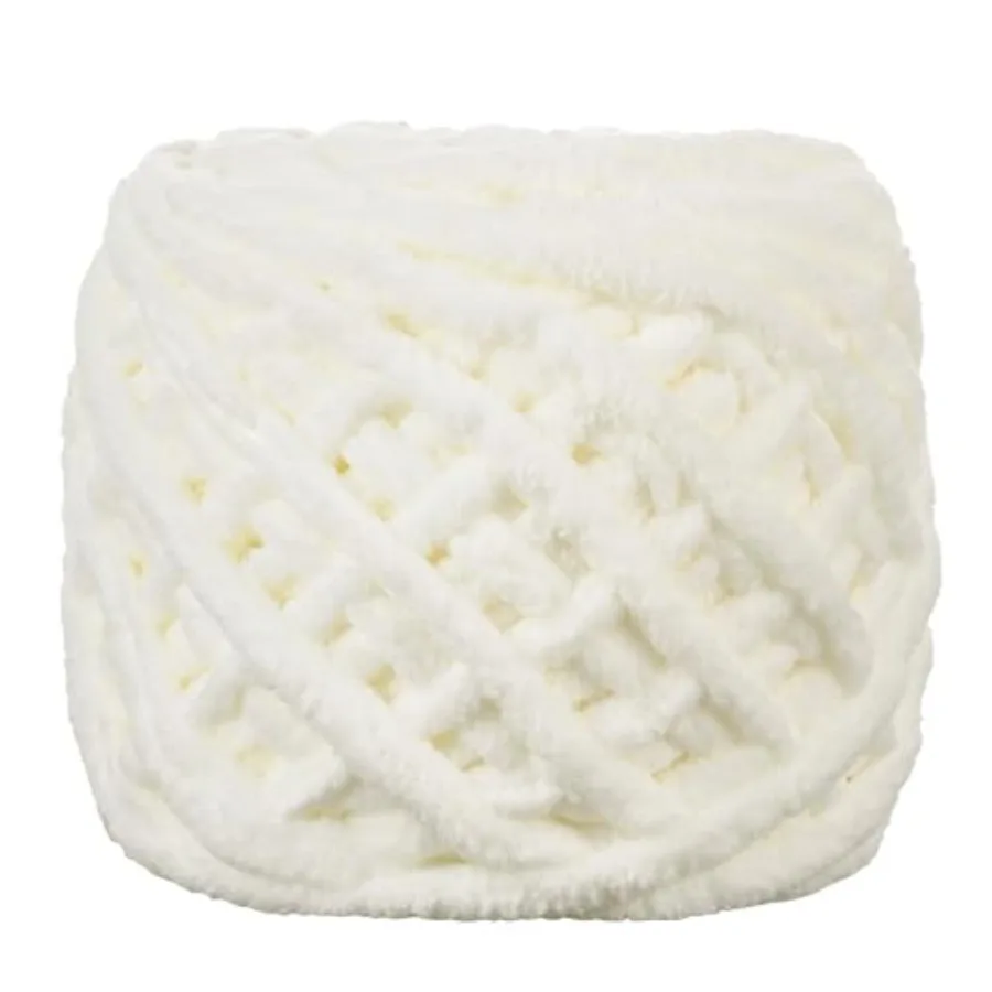 

Plush Chenille Chunky Yarn for Crocheting 100g 54.6yd - Bulky Thick Fluffy Yarn for Knitting- Soft Velvet for Baby, Blanket Kni