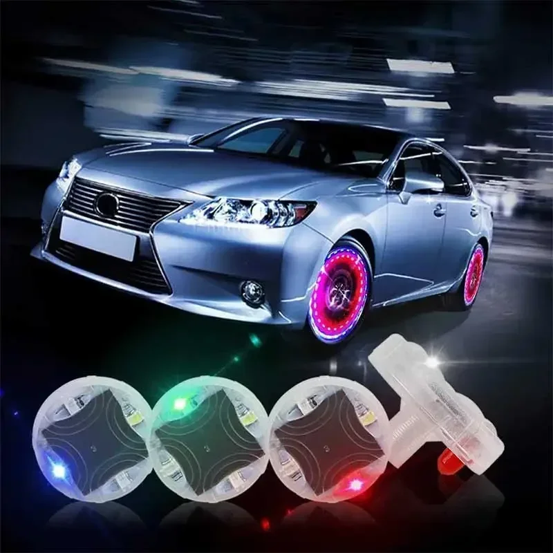 New 4 Mode 12 LED Car Covers Auto Solar Energy Flash Wheel Tire Light Lamp Car Decoration Light RGB Wheel Cap Rims Tires Tools