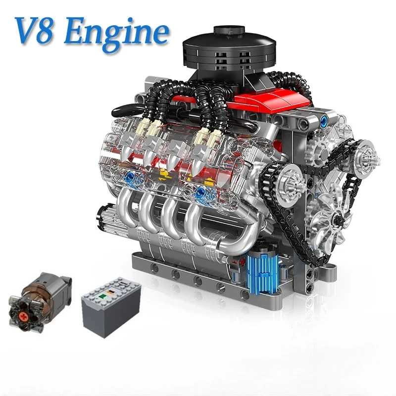 

Mould King 10171 Technical Engine MOC Toys The Motorized LSX454 V8 Engine Building Block Assembly Car Engine Brick Set Kids Gift