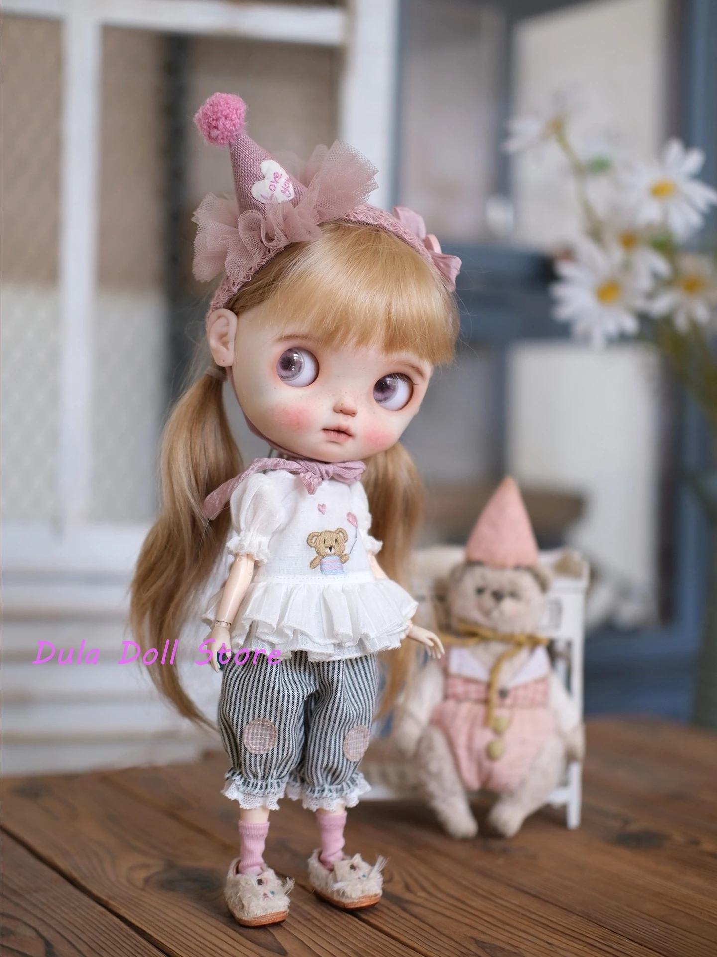 

Dula Doll Clothes Dress Little Bear Balloon pants Blythe ob24 Landoudou LandazzAzone Licca ICY JerryB 1/6 Doll