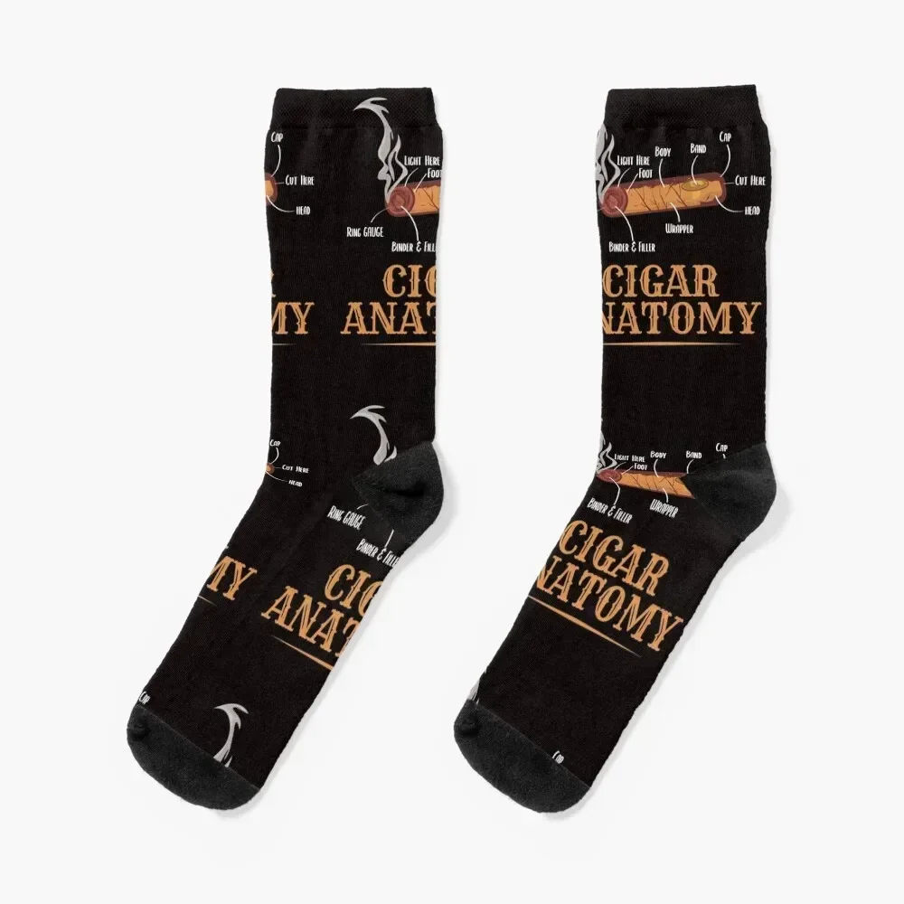 Funny Smoker Smoke Smoking Cigar Anatomy Gift Socks christmas stocking sheer Antiskid soccer happy Woman Socks Men's