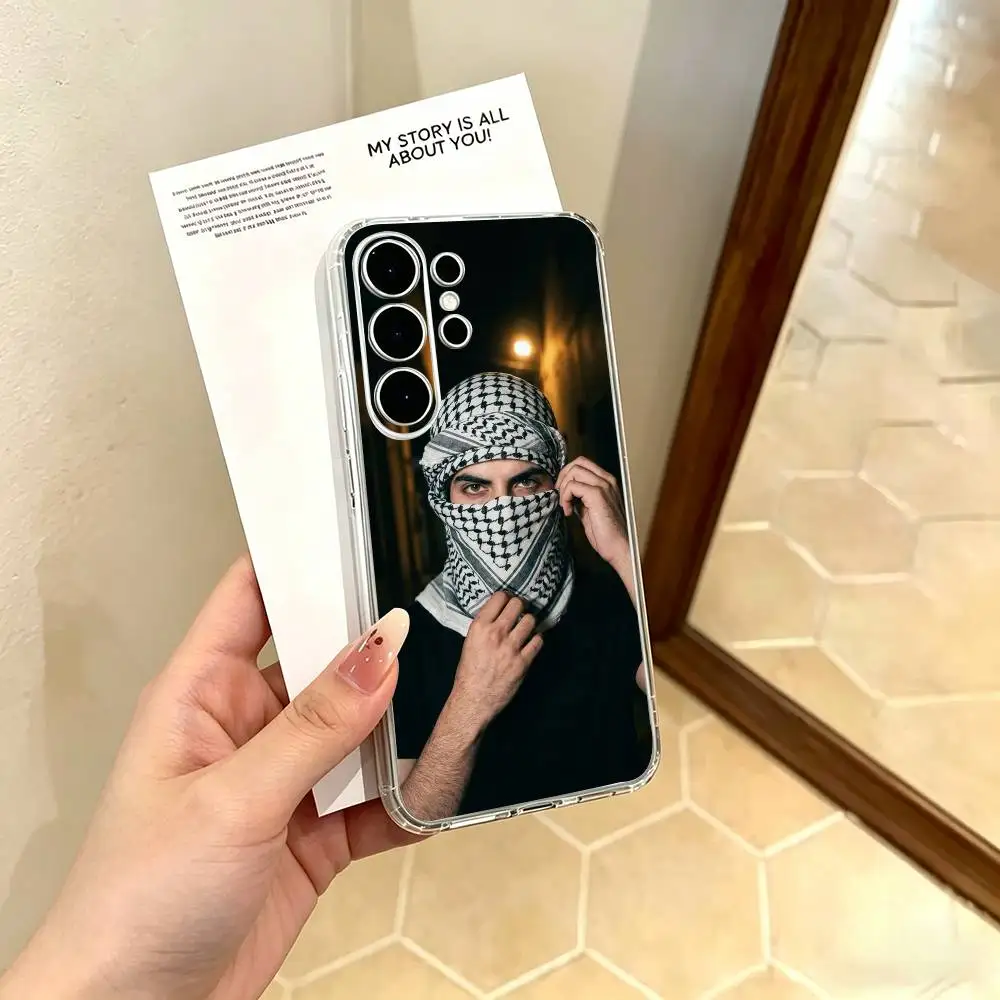 Exotic Arab Hattah Keffiyeh fashion Clear Hard Phone Case For Samsung S25,24,23,22,21,10,9,Ultra,Plus,Lite Transparent Cover view 2
