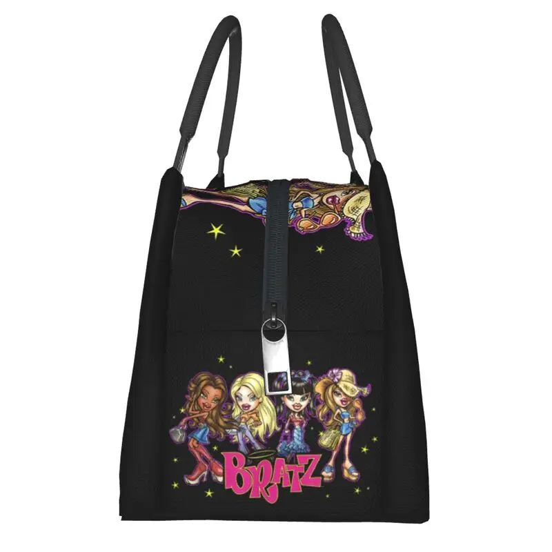 Bratz Rock Angelz Insulated Lunch Tote Bag for Women Anime Animation Resuable Thermal Cooler Food Lunch Box Work Travel