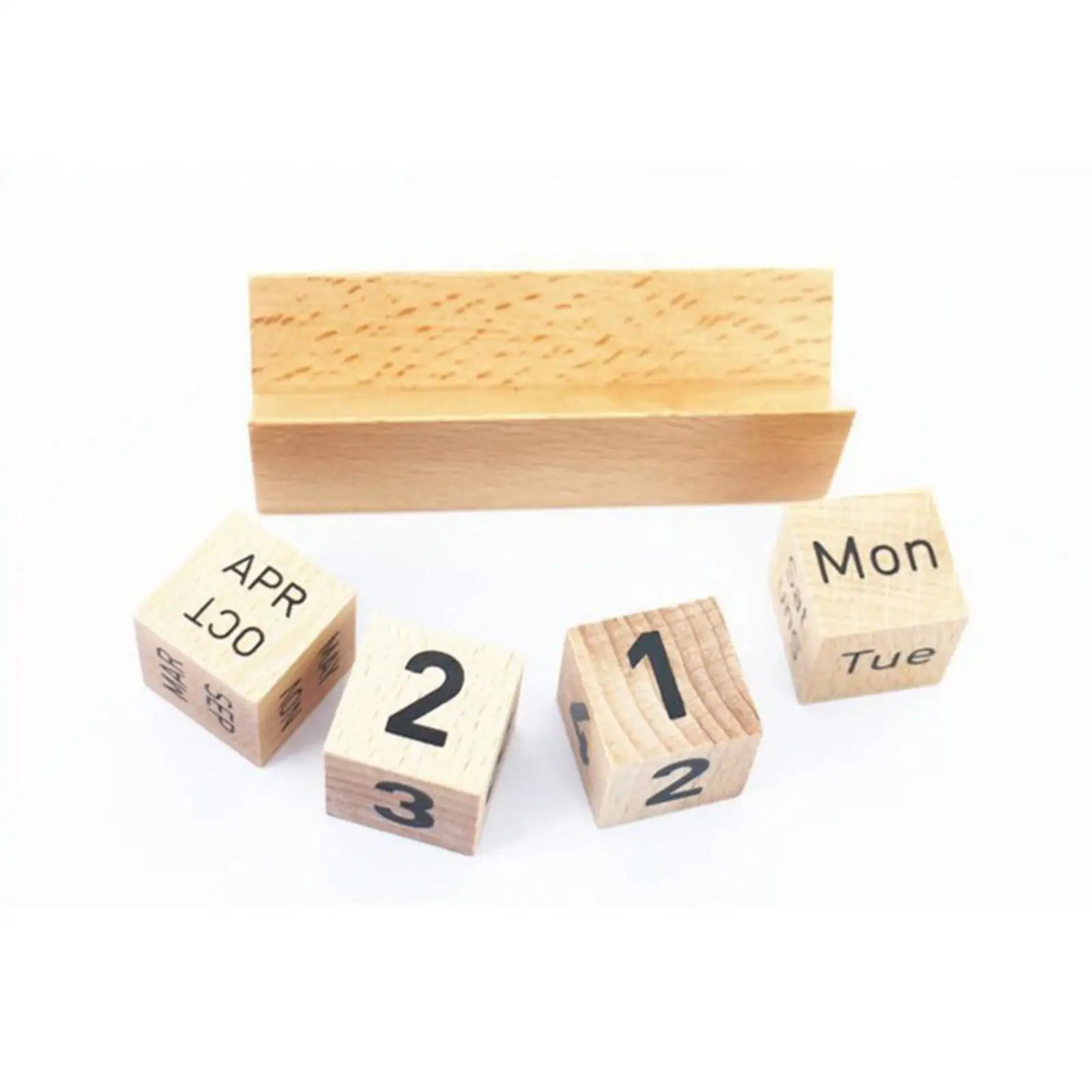 Durable Wooden Perpetual Calendar ,Month Date Display ,Desk Calendar Blocks Tabletop Calendar Restaurant Indoor Ornaments