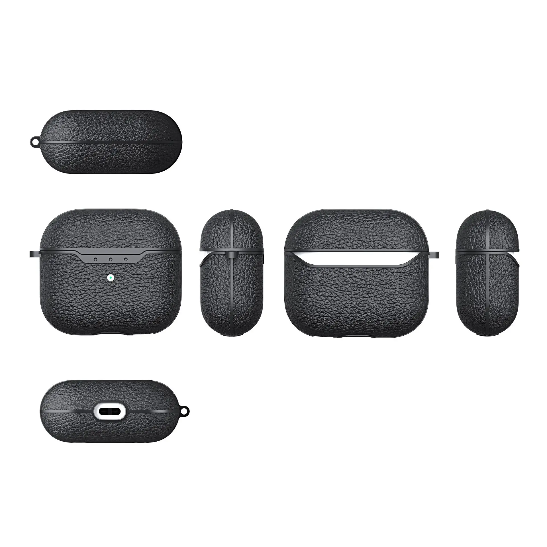 2024 novo para airpods 4th gen USB-C coque luxo lichia padrão design anti queda casos protetores para airpods 4 th/3 capa funda