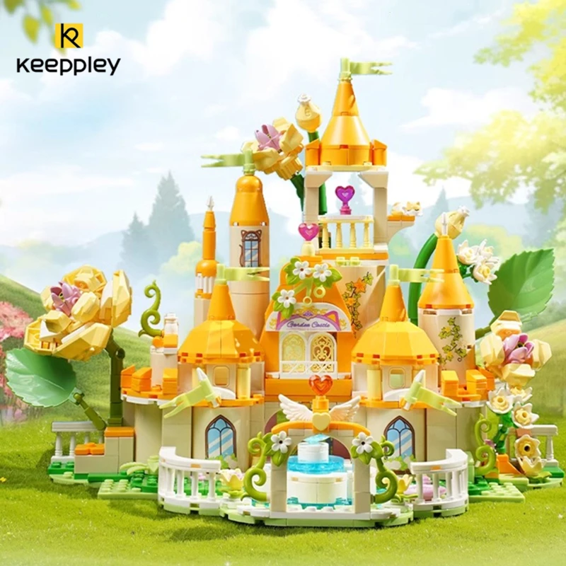 

keeppley garden castle building block house DIY assembled hand-made ornaments educational children's toys birthday gift