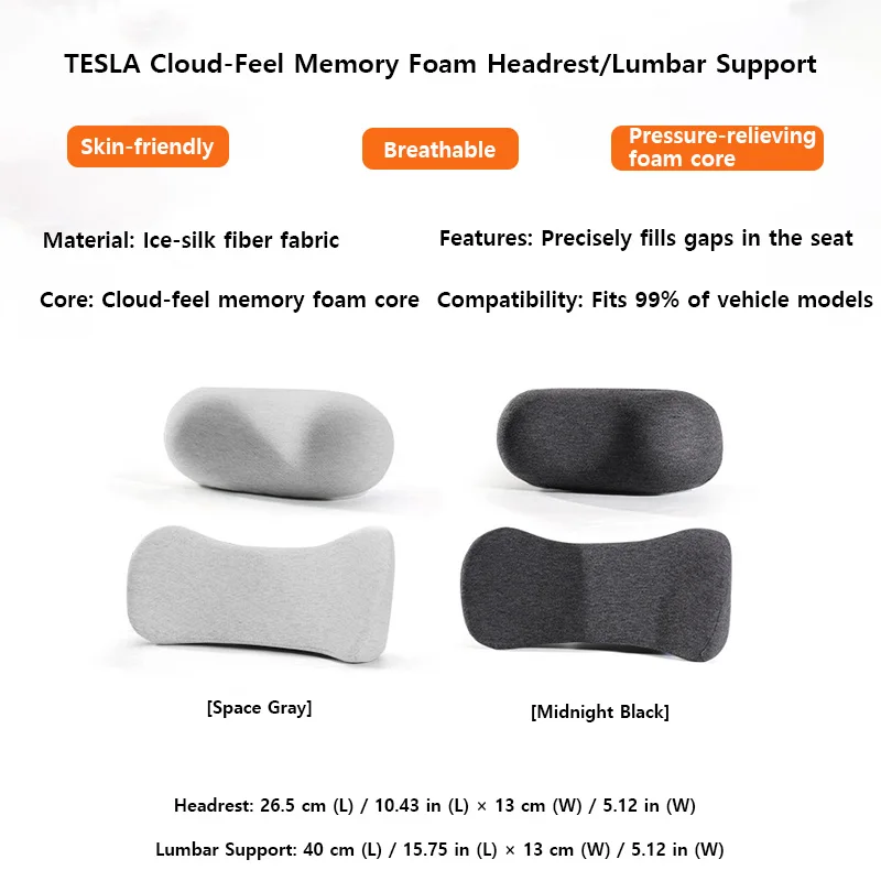 Car Accessories Interior Headrest Neck Pillow Waist Pillow For Tesla Model 3/Y Mercedes-Benz BMW Volvo Hyundai Toyota Honda VW view 6