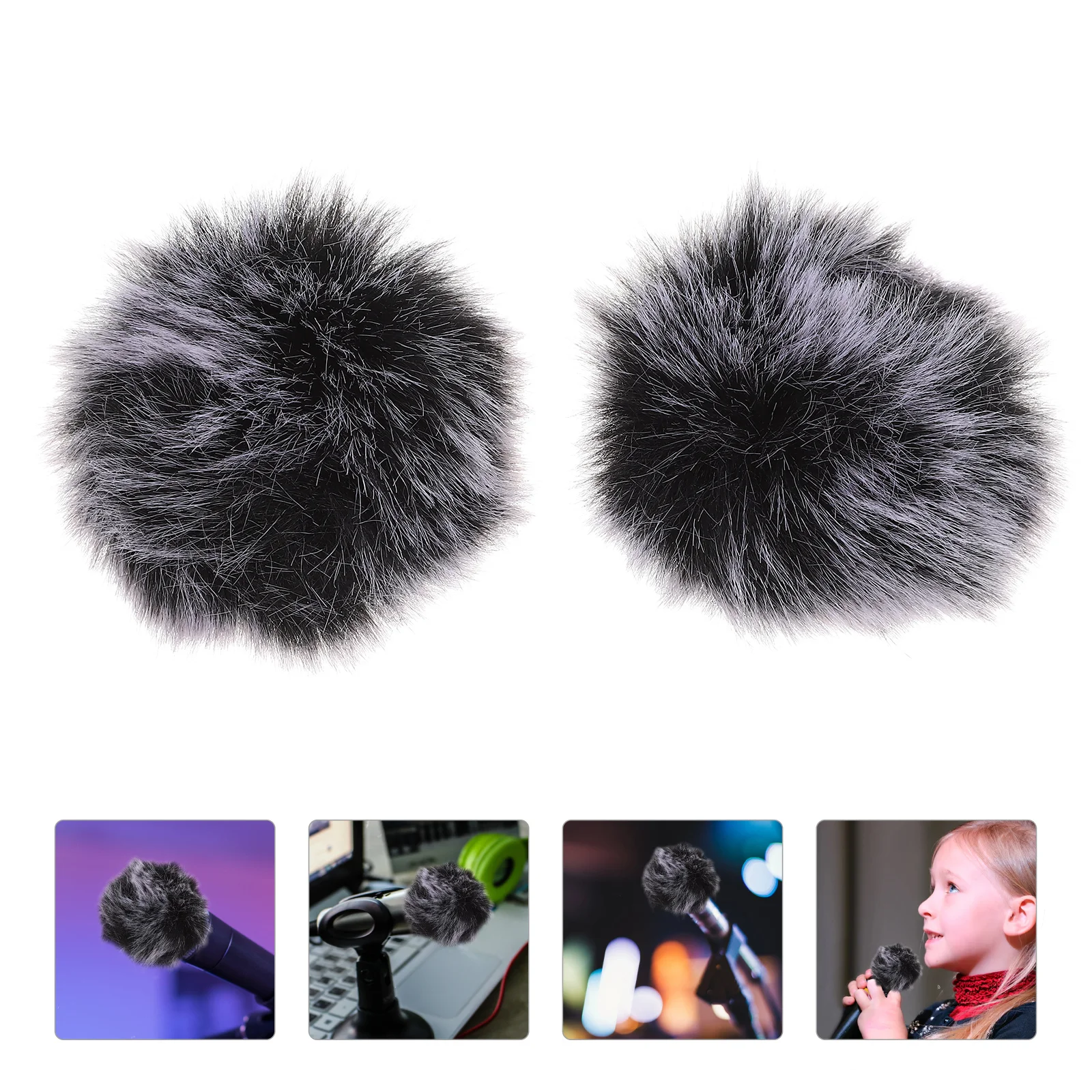 2 Pcs Mic Microphone Windscreen Plush Sleeve Practical Accessory Protector for Cover Dust Covers KTV Singing Accessories