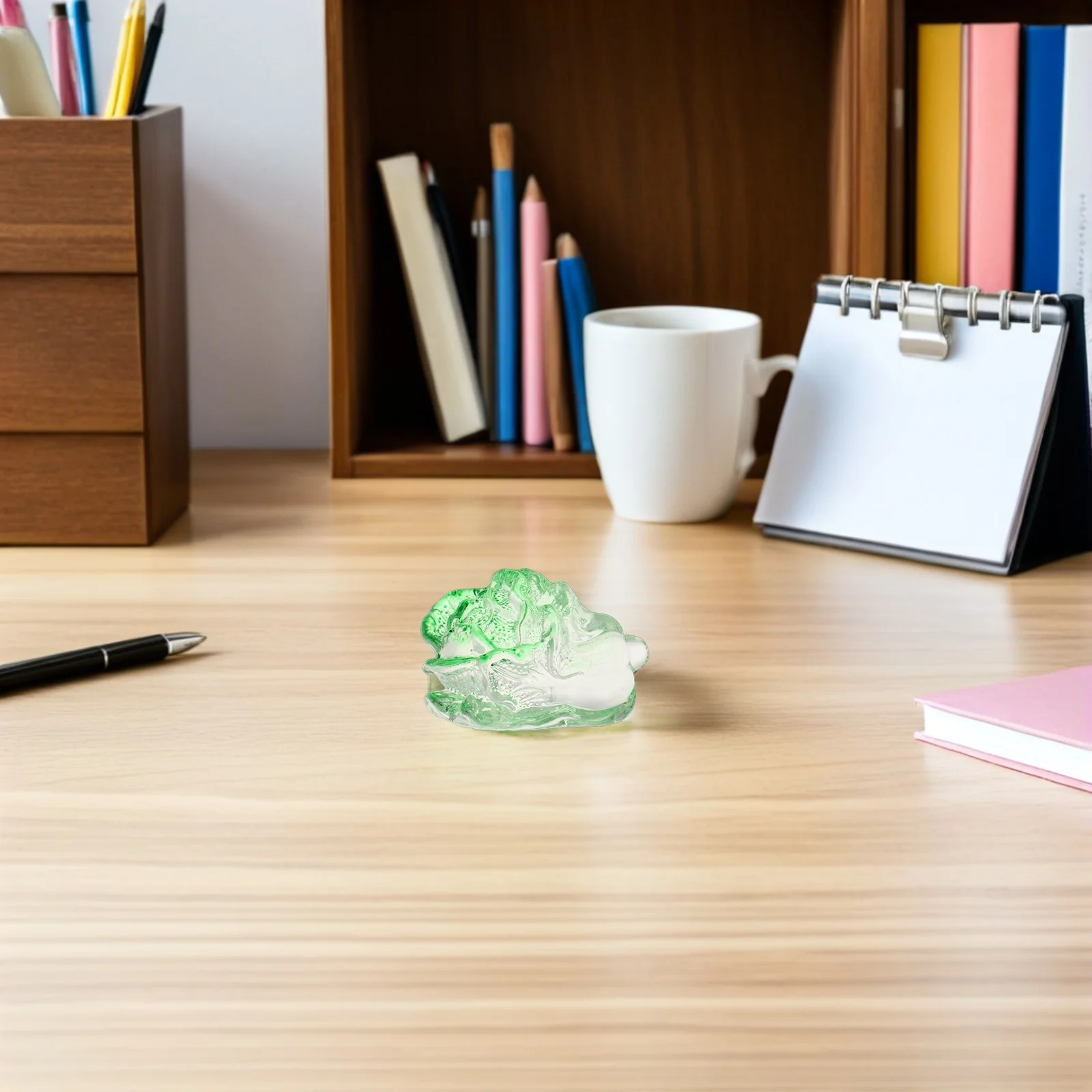 

Crystal Cabbage Ornament Lifelike Faux Vegetable Sculpture Home Office Desk Decorative Tabletop Centerpiece