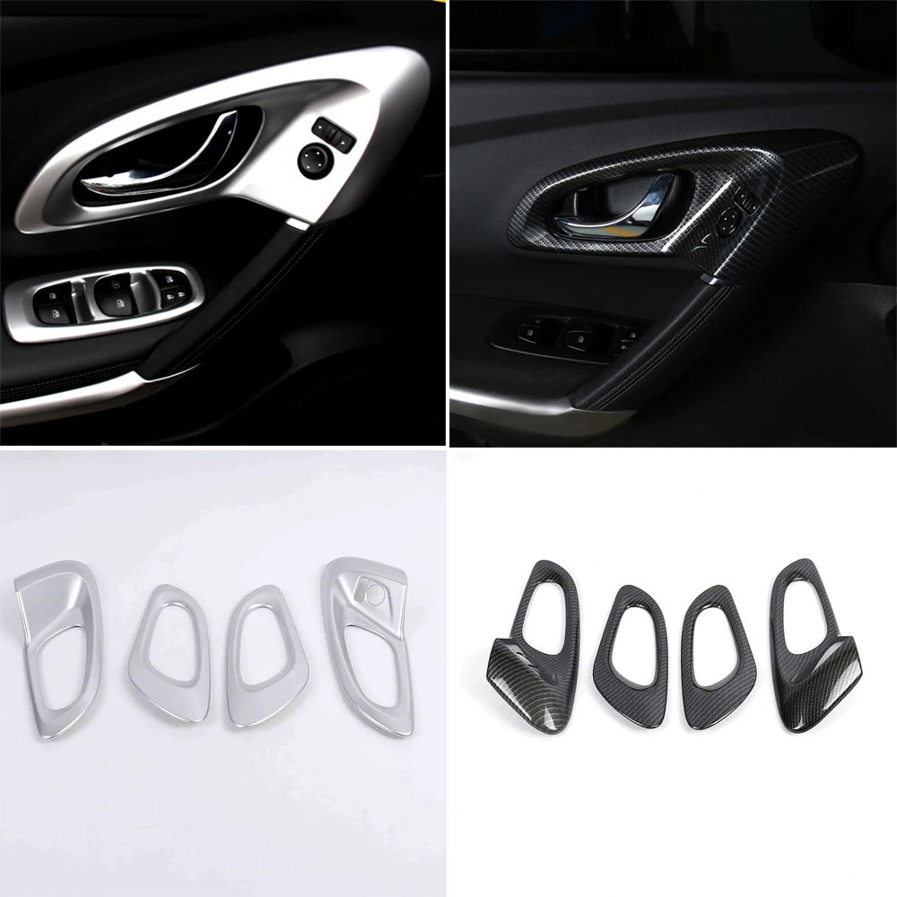 

ABS Matte Carbon For Renault Kadjar 2016 2017 2018 2019 LHD Car Inner Door Bowl Handle Cover Trim Sticker Interior Accessories