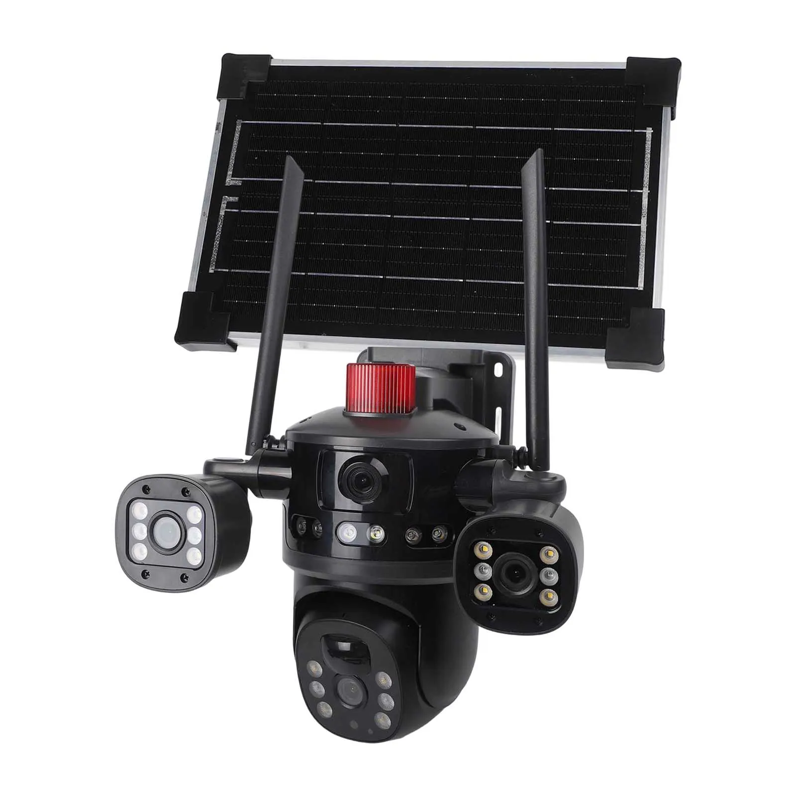 

1pc Solar-Powered WiFi Security Camera Trinocular Lens 8MP 360° View High-definition Camera Outdoor Surveillance Camera Parts
