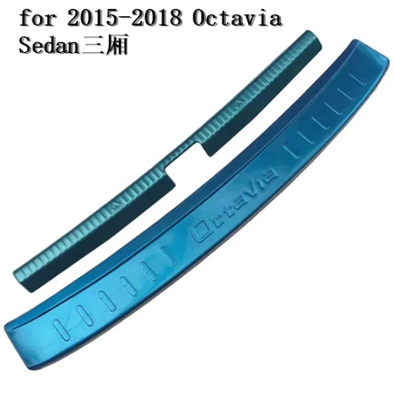 

rear styling Stainless Steel Rear Bumper Protector Sill Trunk Tread Plate Trim for Skoda Octavia 2007-2018 Car styling