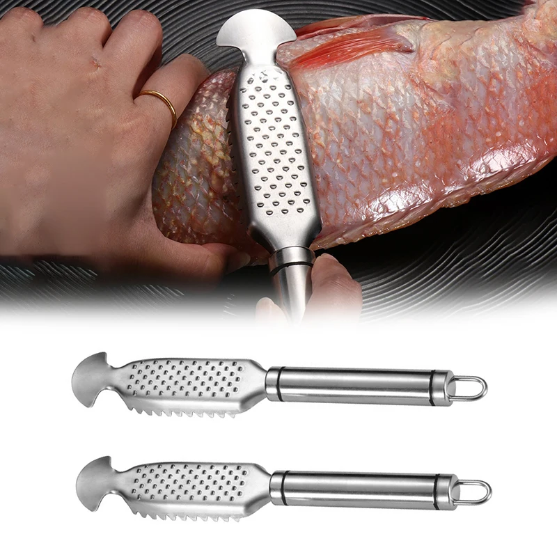 Fish Scaler, Fish Knife,Multi-Functional Fish Scale Scraper Remover, Stainless Steel Scale Removing Tool With Comfort Grip