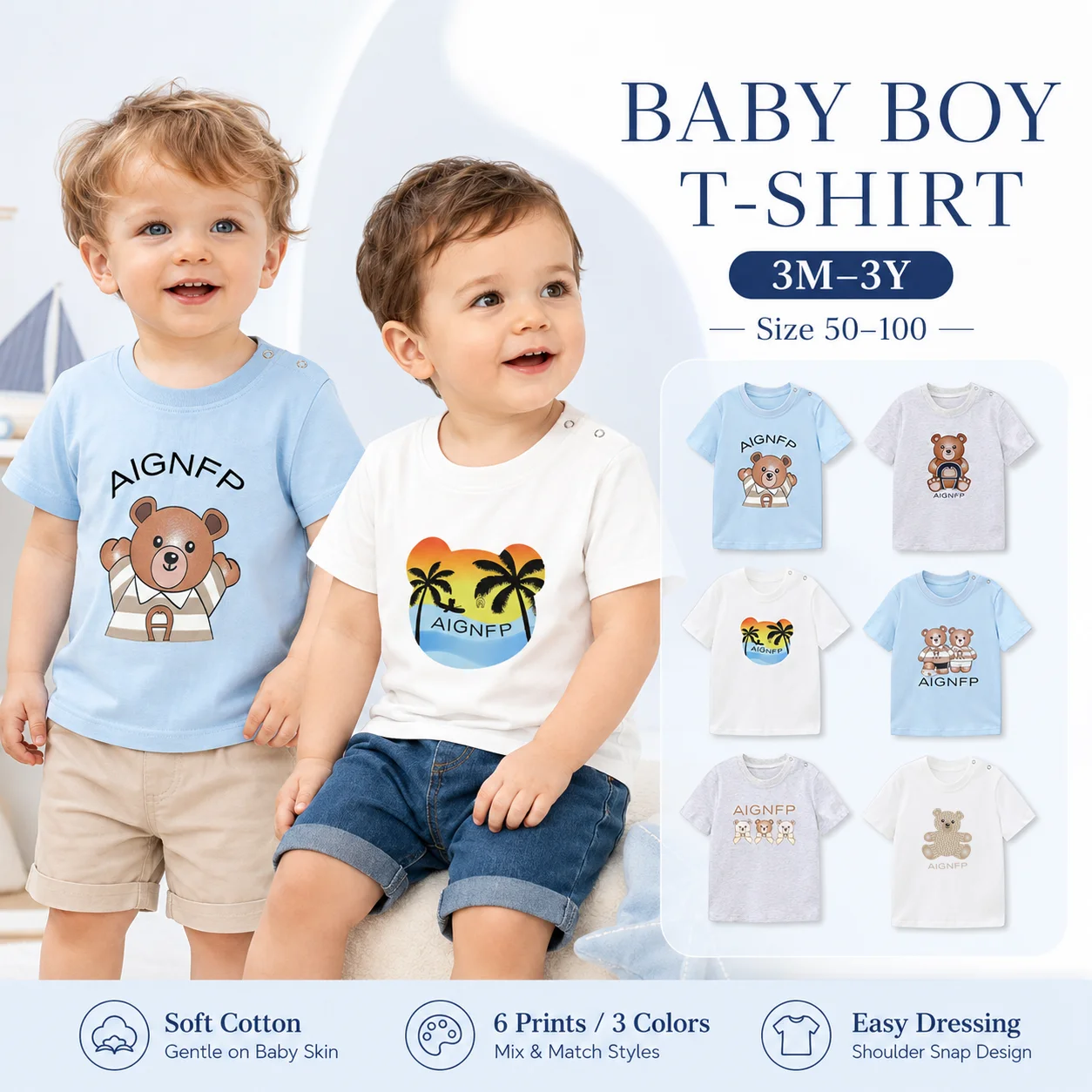 Fashion Newborn clothing t shirt summer cartoon baby T-shirt %100 cotton soft round-neck tops Trend Toddler boy short sleeves