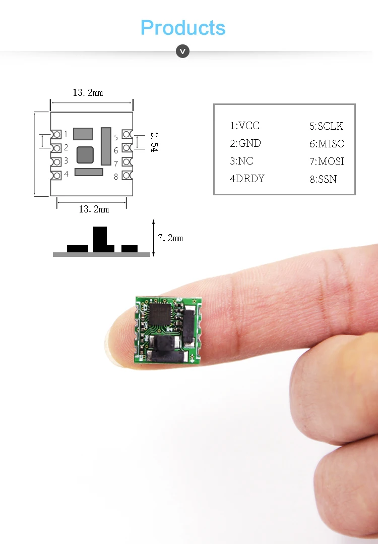 WitMotion RM3100 Wojskowy czujnik pola magnetycznego, precyzyjny magnetometr, cyfrowy kompas elektroniczny do Arduino i nie tylko