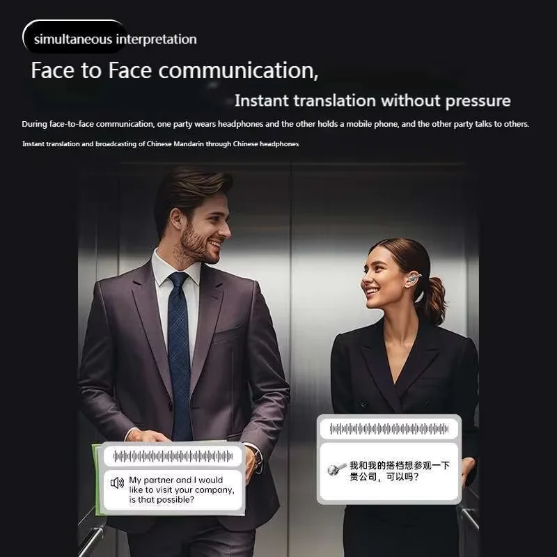 أقراط على شكل فراشة بلوتوث 5.4 سماعة رأس AI مترجم عمر بطارية طويل شاشة تعمل باللمس مشبك على سماعات المجوهرات هدية للفتيات