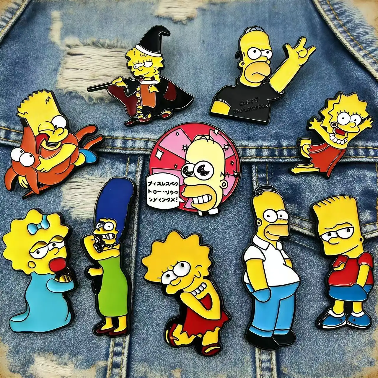 5/10 PCS Homer J Simpson Cartoon Enamel Pins Set Cute Bart Enamel Pins Set - Brooch Cute Cartoon Badges Jewelry Gift for Friends