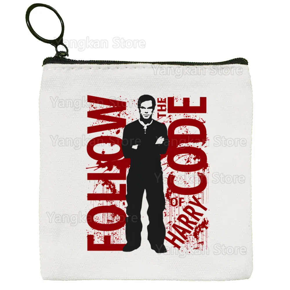 محفظة Dexter Morgan المخصصة للعملات المعدنية، حافظة مفاتيح بسيطة، حقيبة قماش صغيرة، محفظة عملات إبداعية جديدة #3