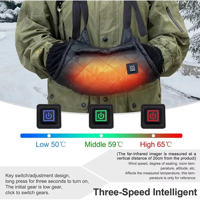 Heating hand warmer bag with heating gloves for camping hiking ice fishing
