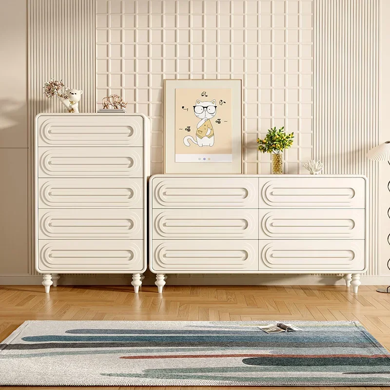 Cream Style Solid Wood Luxury Shoe Cabinet Storage Cabinet Simple Organizer Side Cabinet Bedroom Sapateira Home Furniture
