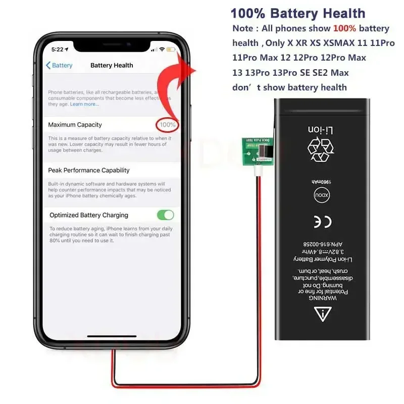 Battery for IPhone X XR XS XSMAX  Replacement Bateria for Apple IPhone Battery  with Repair Tools Kit