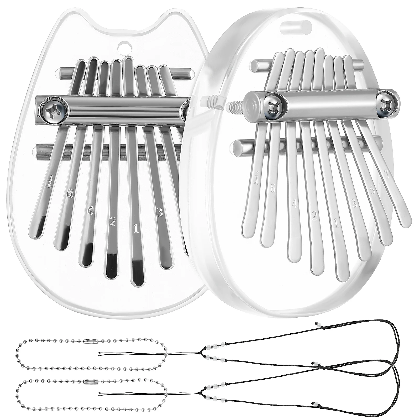 

2 Pcs Mini Thumb Piano Kalimba Finger Harp Instrument Acrylic Instruments for Adults Kids