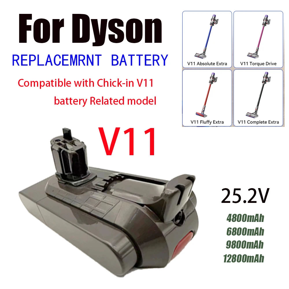 

Литий-ионный аккумулятор 25,2 В, 6,0 Ач для пылесосов Dyson SV15 Fluffy SV15 V11 Absolute Extra V11 Absolute V11 Animal 970145-02