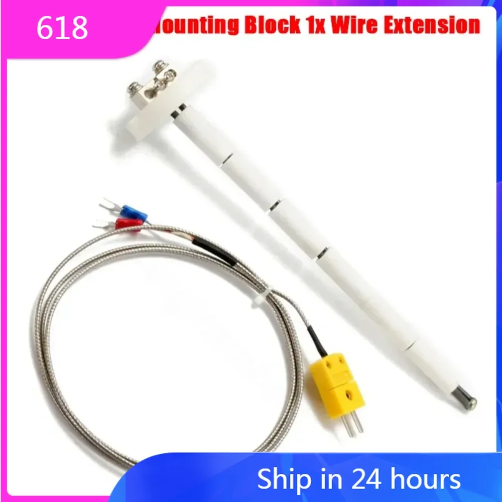 

1 Set Universal K-Type Thermocouple Block Ceramic Kiln Probe 2372/1300 Degree F/C 11G High Temperature Controller Tools
