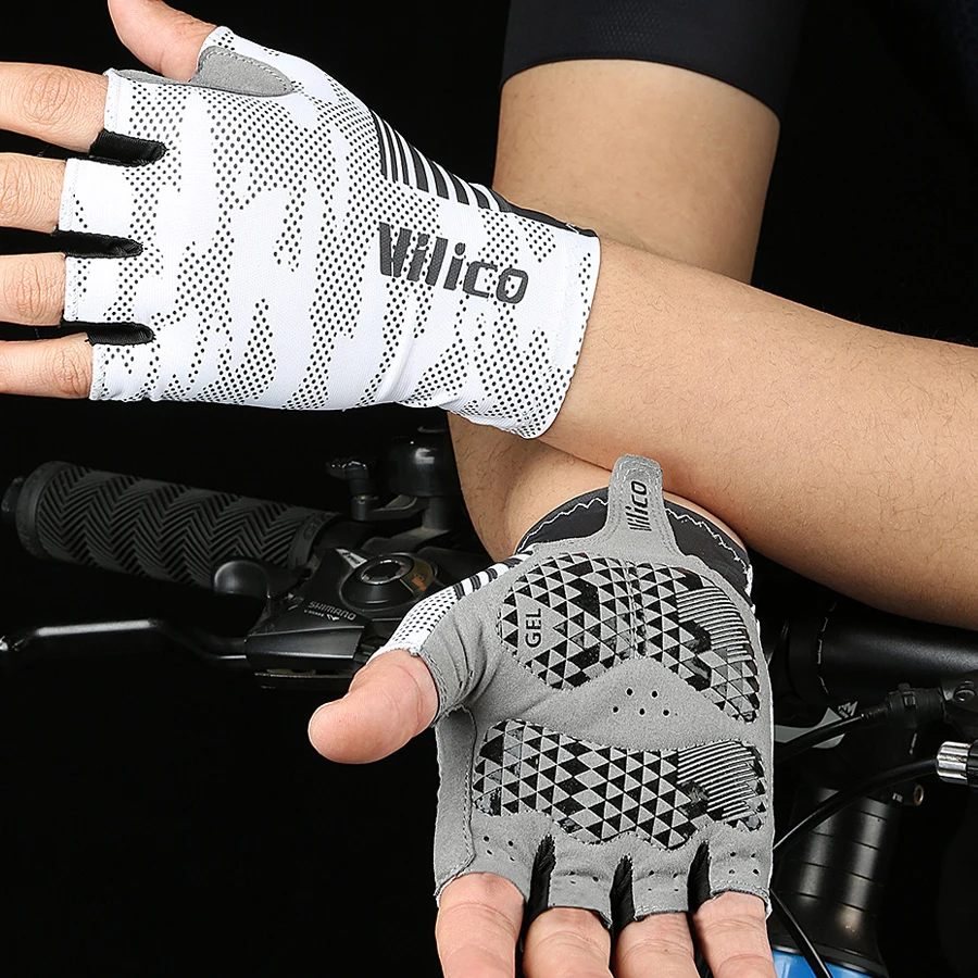 

1 Pairs Summer Cycling Gloves for Men Shock-Absorbing Padded Breathable Bicycle Gloves MTB Road Mountain Bike Riding Gloves