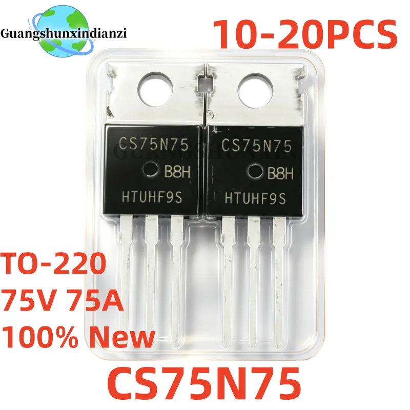 10-20Pcs 100% New CS75N75 CS75N75B8H TO-220 75V 75A MOS Field effect transistor In Stock