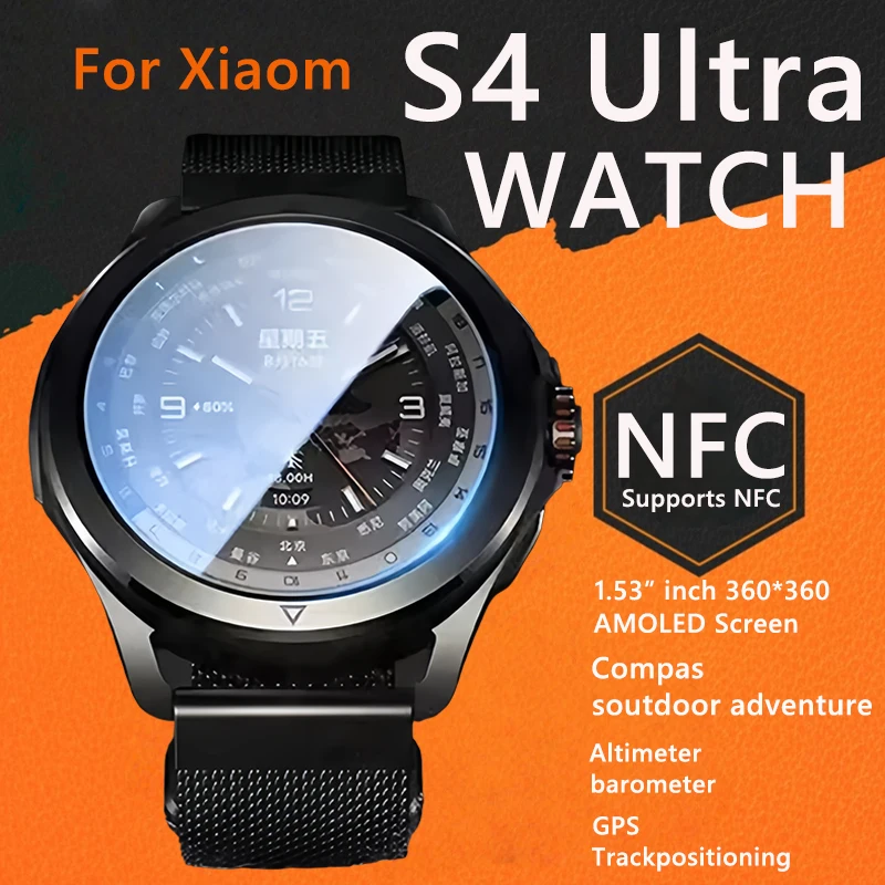 

NFC Outdoors GPS Sports Smart Watch MenTracking Heart Rate 1.53”AMOLED Bluetooth Call Waterproof Smartwatch For Xiaomi S4 Ultra