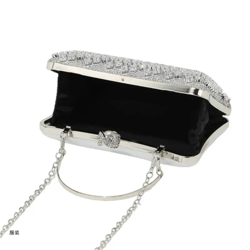 D0UD Women Evening Handbag Rhinestones Wedding Party Purse Trend Evening Clutch Bag