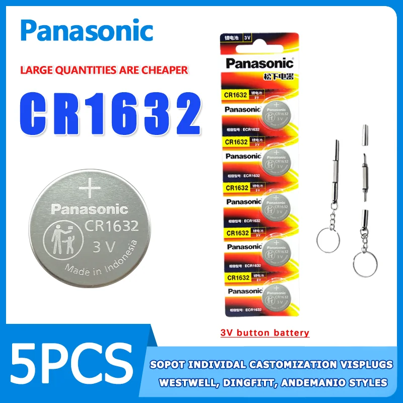 

Panasonic CR1632 140mAH button battery lithium battery 3V suitable for BYD Toyota Camry car key remote control