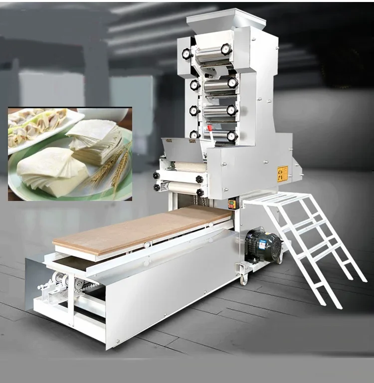 Commercial Automatic Dumpling Wrapper Making Machine Wonton Spring Roll Skin Maker