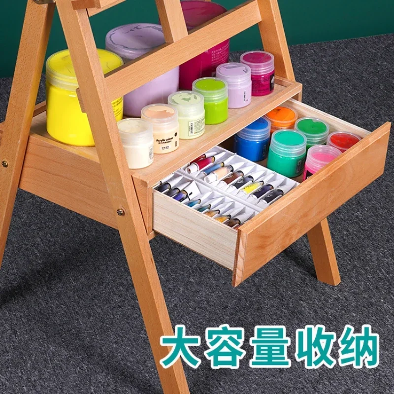 Drawing materials: art students' special drawer, easel, wood sketch, digital oil painting set