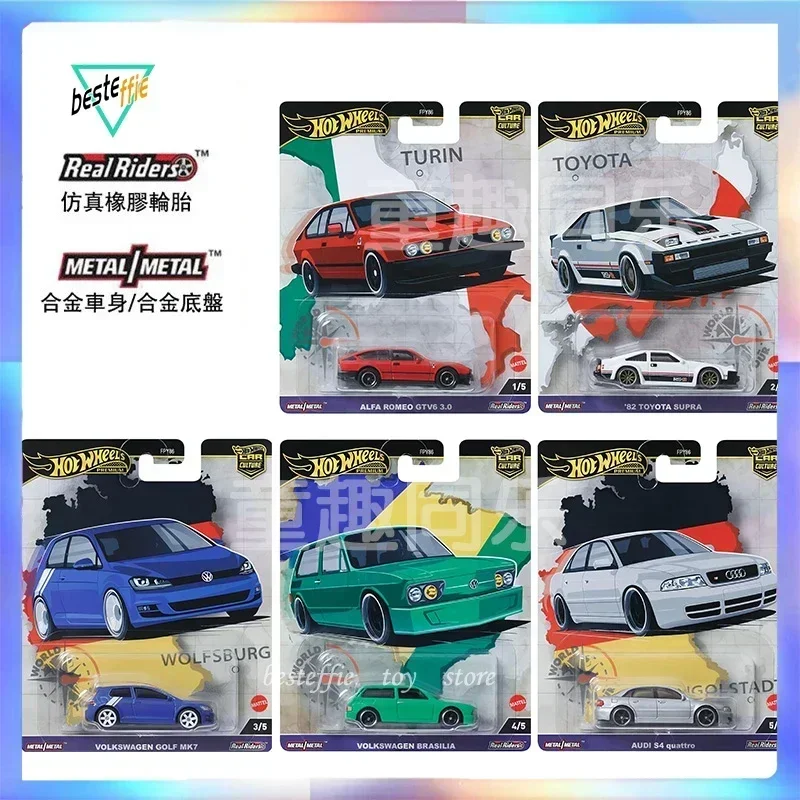 Hot Wheels Car Culture World Tour Series Car Model Original Alloy 1/6 Romeo Subaru Volks Wagenwerk Audi Cars toys gift for boy