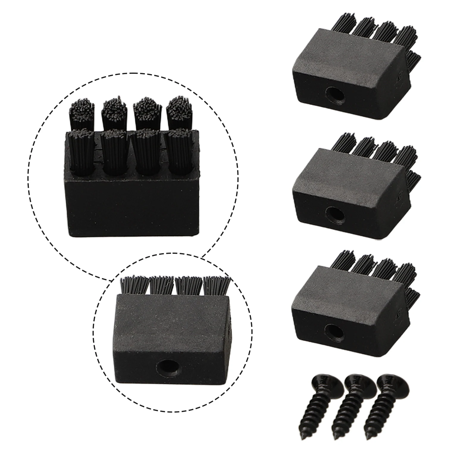 3pcs Bow Brush Replacement Rest Set With Screws 1.7cm X 1.5cm X 1cm Bow Plastic + Iron Pratical  3pcs Bow Brush