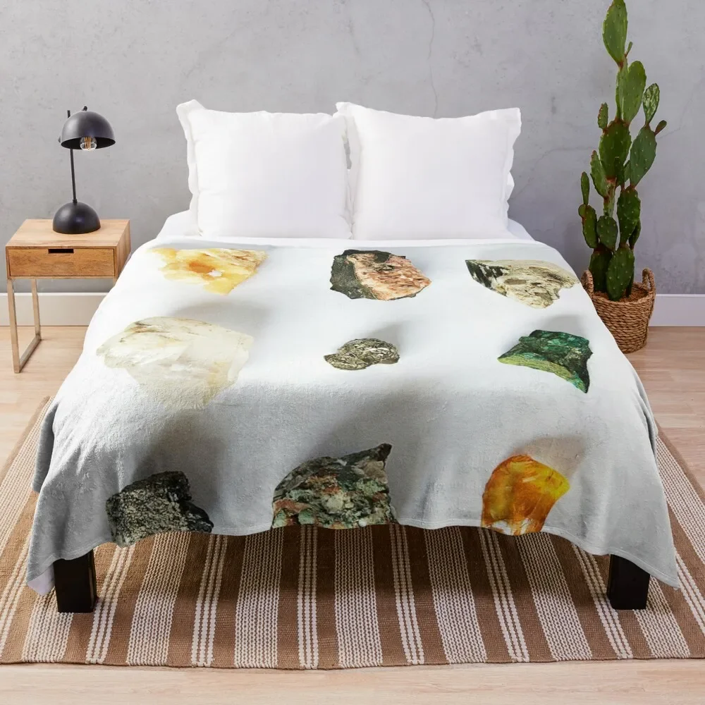 

Geodes Minerals Gems Stones Throw Blanket Picnic halloween Blankets