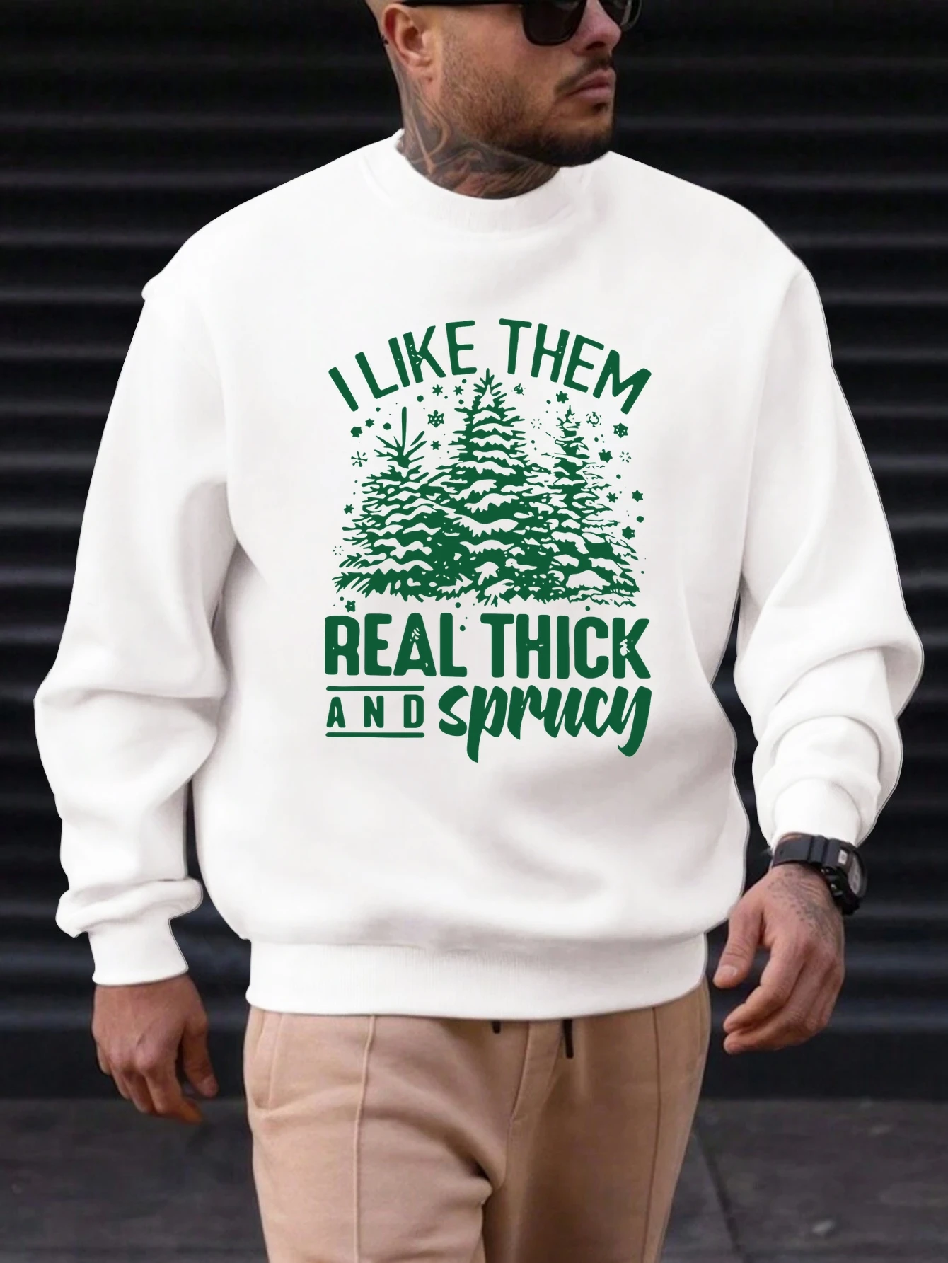 

Men's Cotton Round Neck Sweatshirt English Font Pattern Printing 2025 New Trending Fashion Casual High Quality Top Clothing
