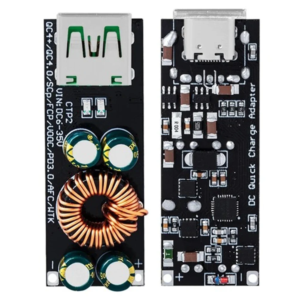 Adaptador de carga rápida para teléfono móvil QC4.0 QC3.0 USB tipo C, módulo reductor de voltaje de 6-35V, placa de carga rápida para teléfono móvil