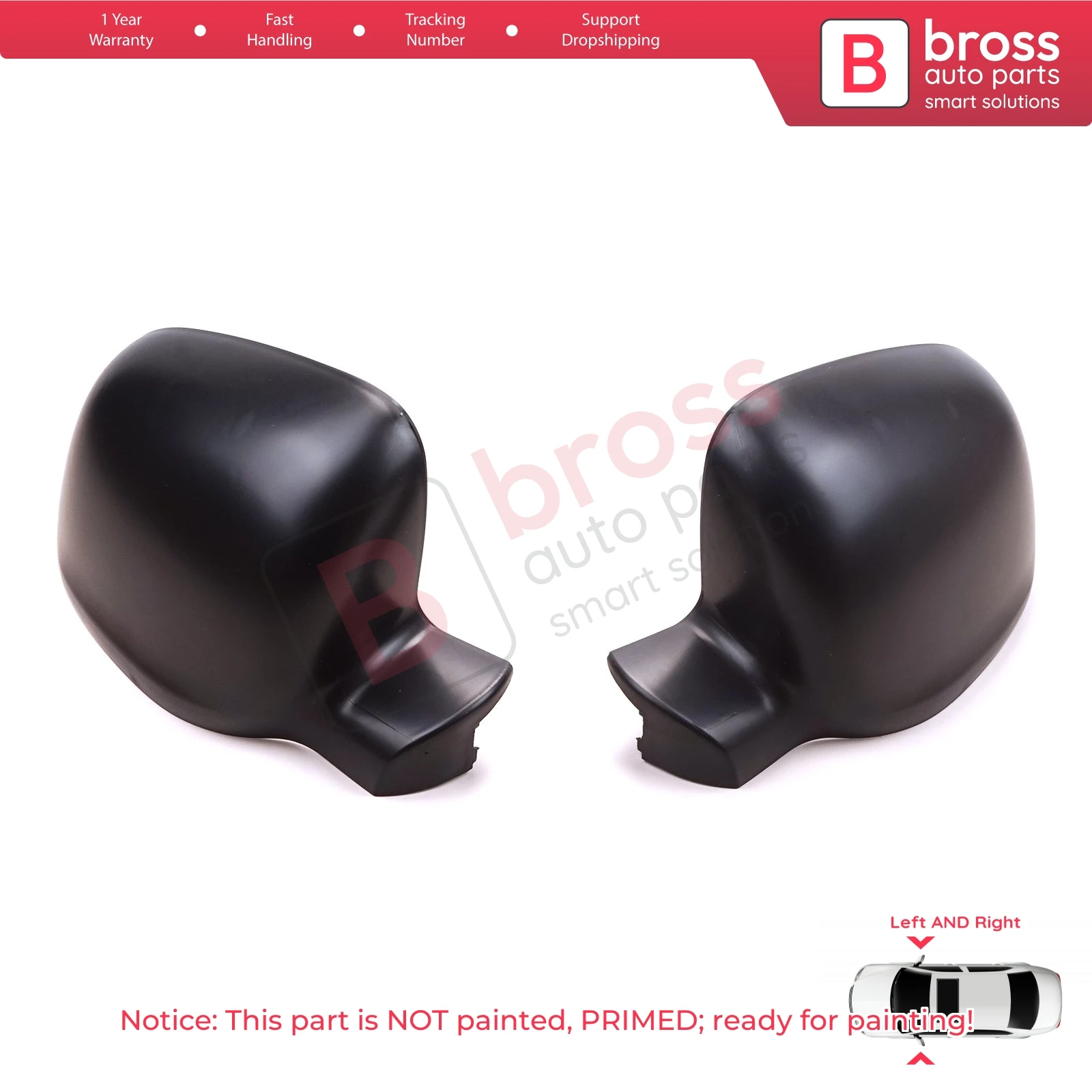 BSP1107 Car Side Mirror Shell Cap Cover Left Right 963736915R for Renault Kangoo Mercedes Citan W415 W420 Nissan Townstar NV250