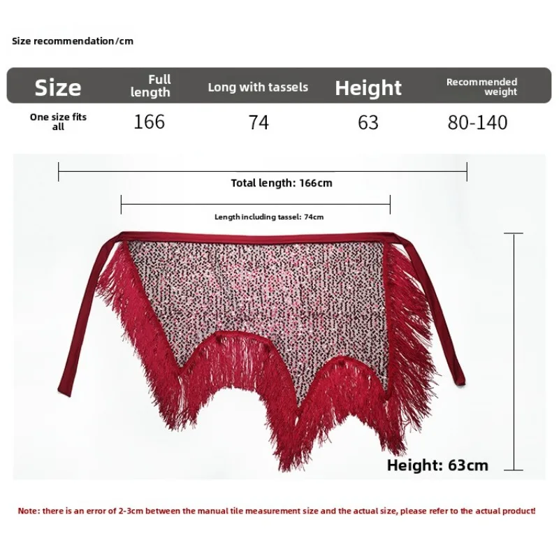벨리댄스 연습복 허리 체인 스팽글 프린지 힙 스카프 오리엔탈 댄스 의상 다용도 허리 타월 공연 의상